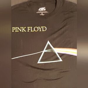 Pink Floyd Black Shirt with Rainbow Prism Design